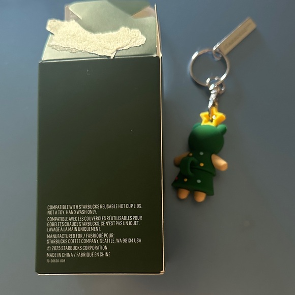 Starbucks Festive Bear Keychain with Green and Yellow Accents - Picture 4 of 4
